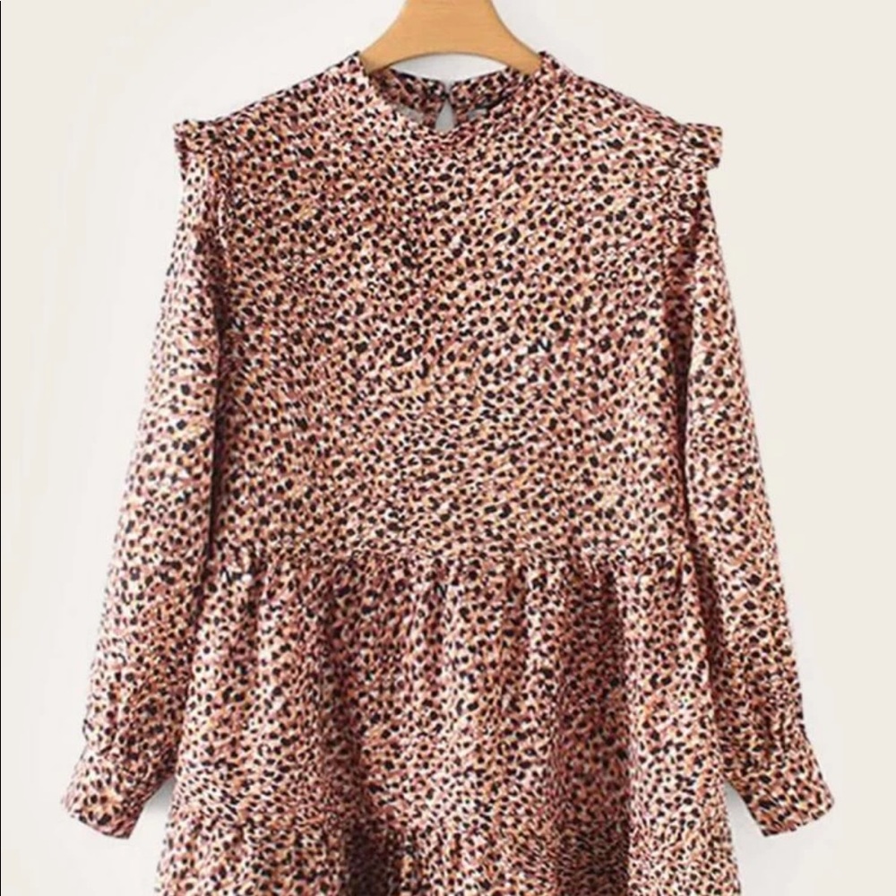 SHEIN leopard ruffle dress